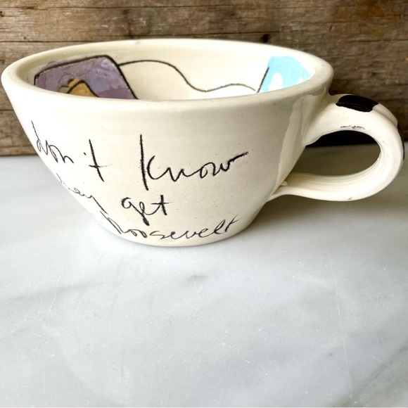 Vintage Sandra Magsamen,Artist•SIGNED and HANDMADE Cup+Plate•Pre-Commercial Fame - Picture 14 of 16